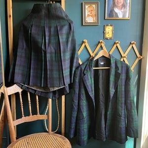Wool Plaid Skirt suit